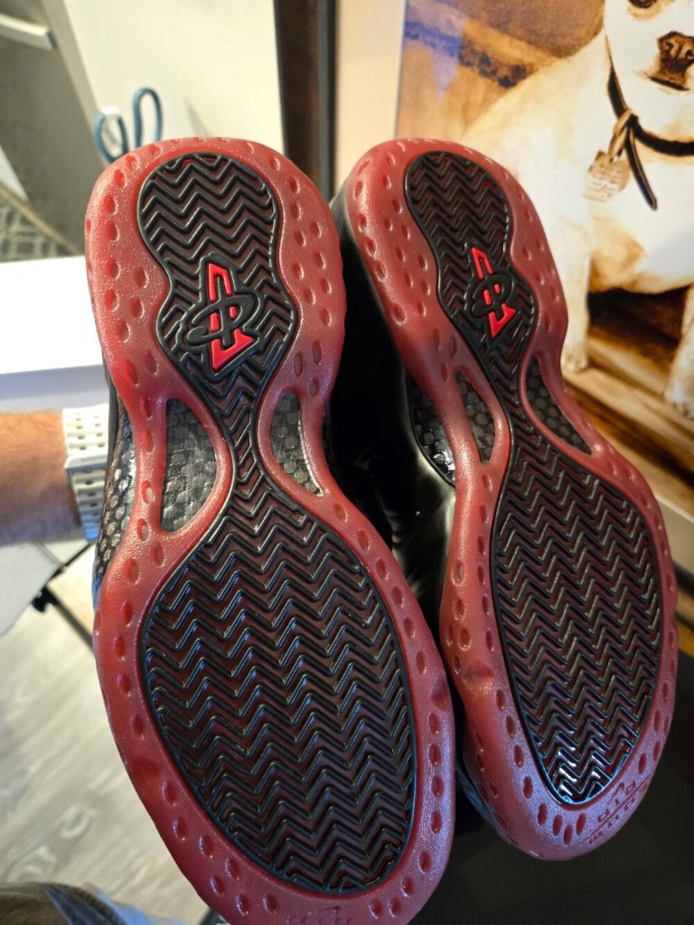 Nike Air Foamposite One Shoes Black Varsity Red IB2219-001 Men's Size 10 US NEW - Picture 9 of 15